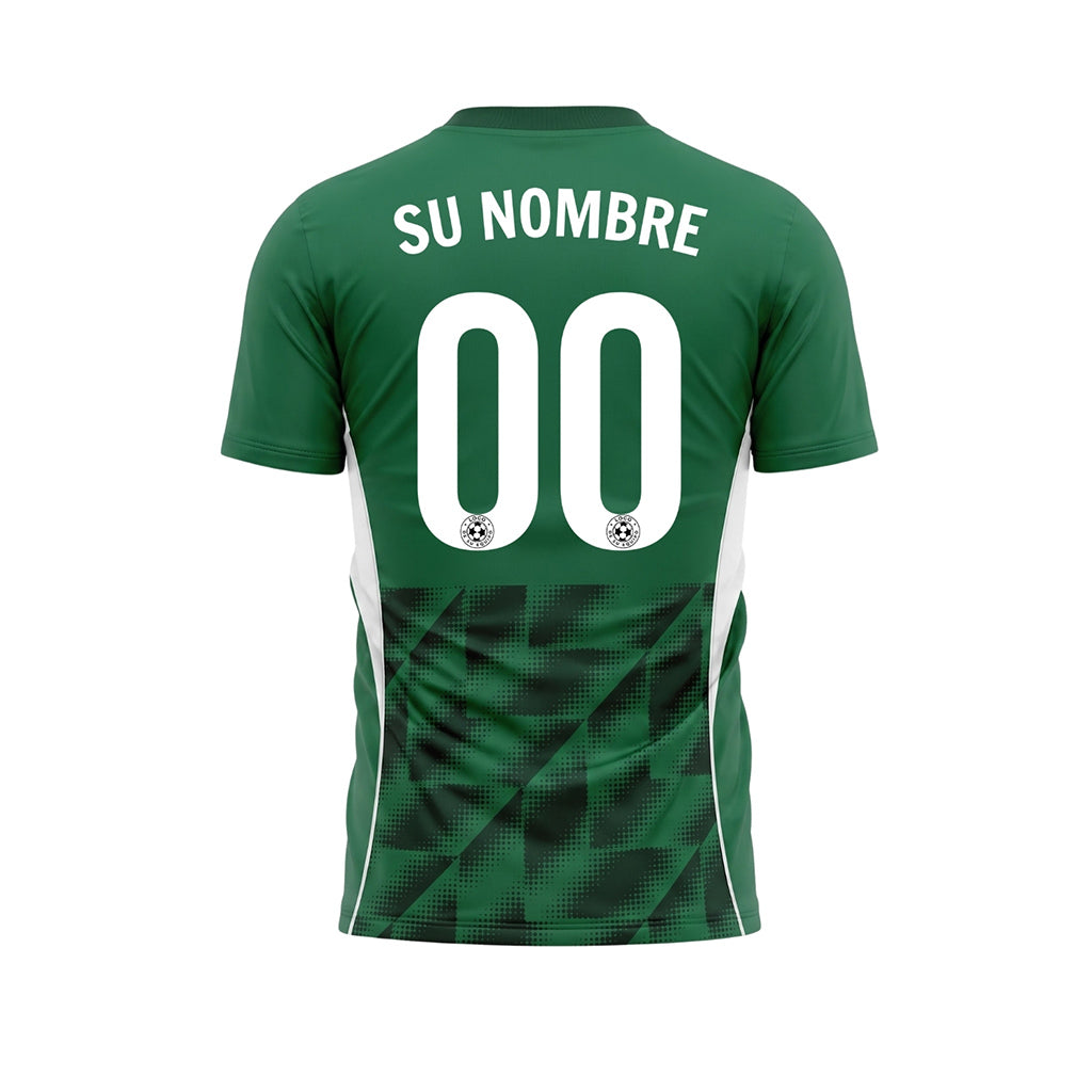 Verde Semitono Geométrico Motivo Camiseta de Fútbol Personalizada