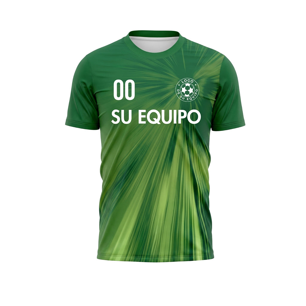 Verde Verde Claro Rayos Motivo Camiseta de Fútbol Personalizada
