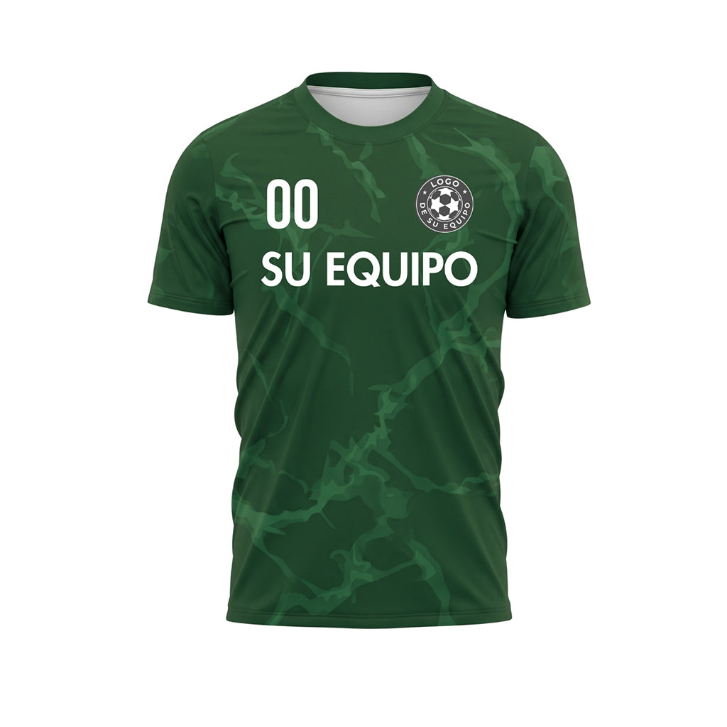 Verde Mármol Motivo Camiseta de Fútbol Personalizada