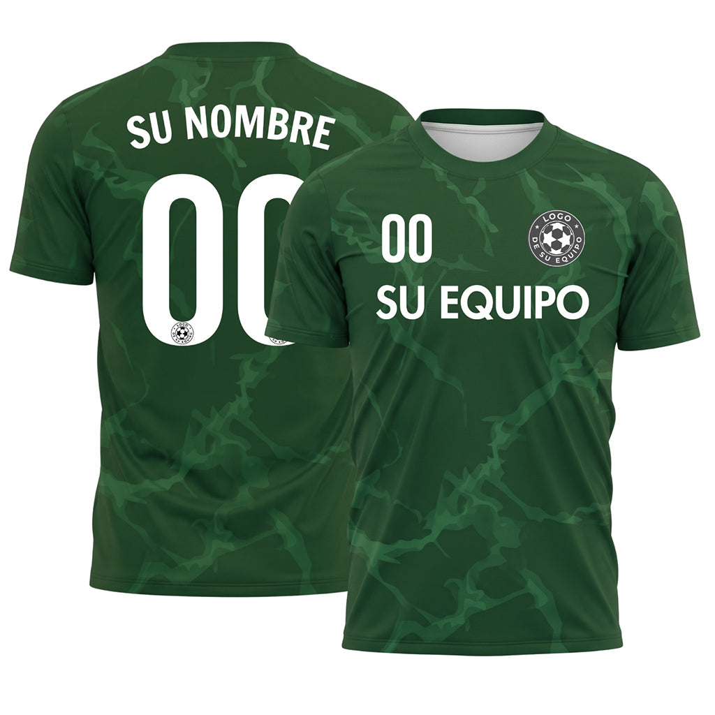 Verde Mármol Motivo Camiseta de Fútbol Personalizada