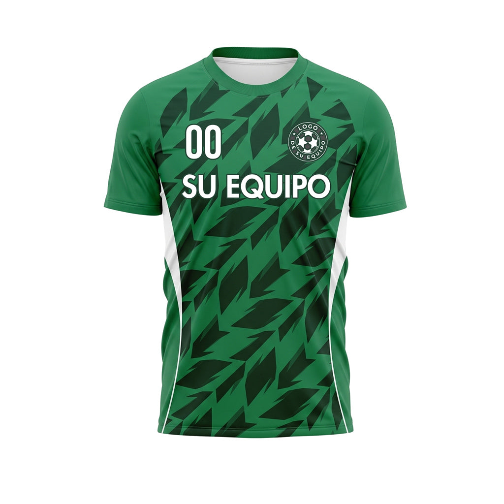 Verde Flecha Geométrico Motivo Camiseta de Fútbol Personalizada