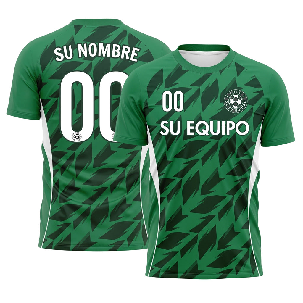 Verde Flecha Geométrico Motivo Camiseta de Fútbol Personalizada