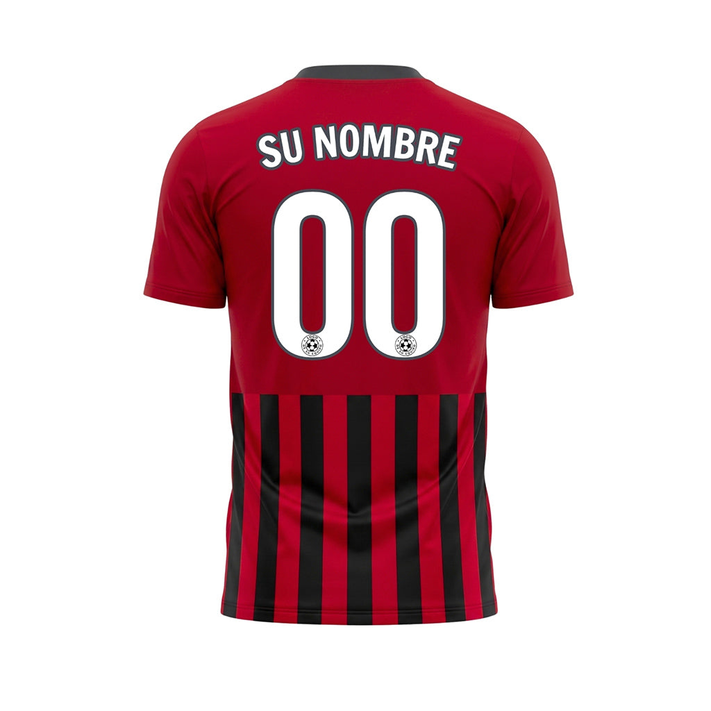 Verde Rojo Negro Rayado Camiseta de Fútbol Personalizada