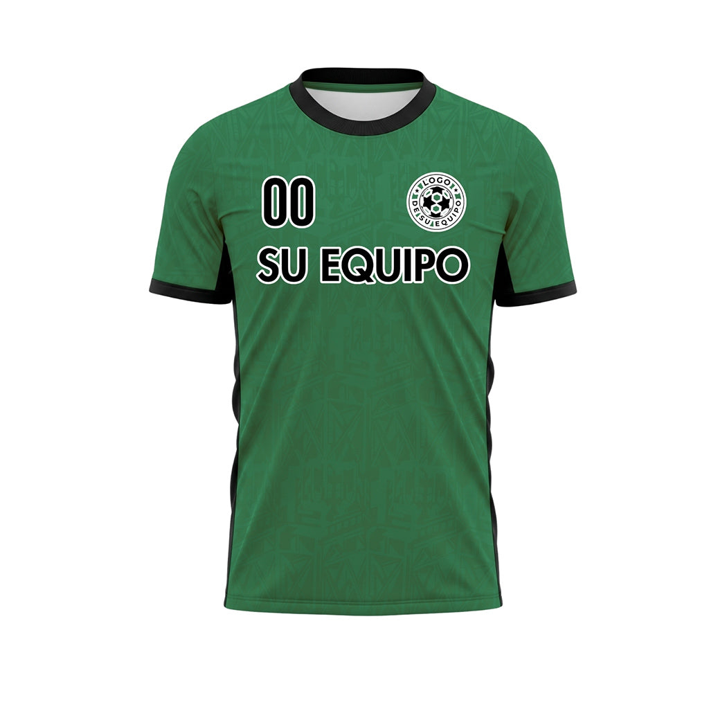 Verde Negro Sutil Geométrico Gráfico Motivo Camiseta de Fútbol Personalizada
