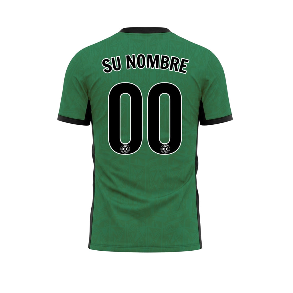 Verde Negro Sutil Geométrico Gráfico Motivo Camiseta de Fútbol Personalizada
