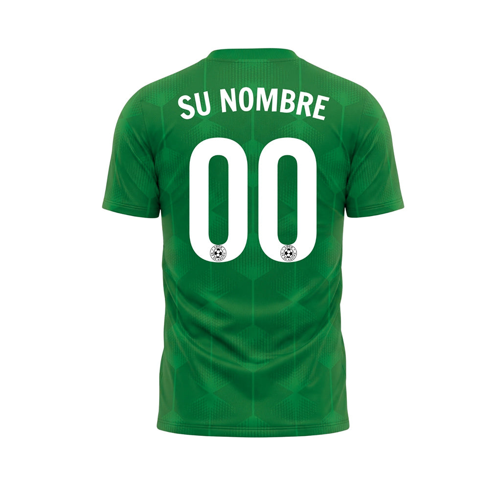 Verde Hexágono Motivo Camiseta de Fútbol Personalizada