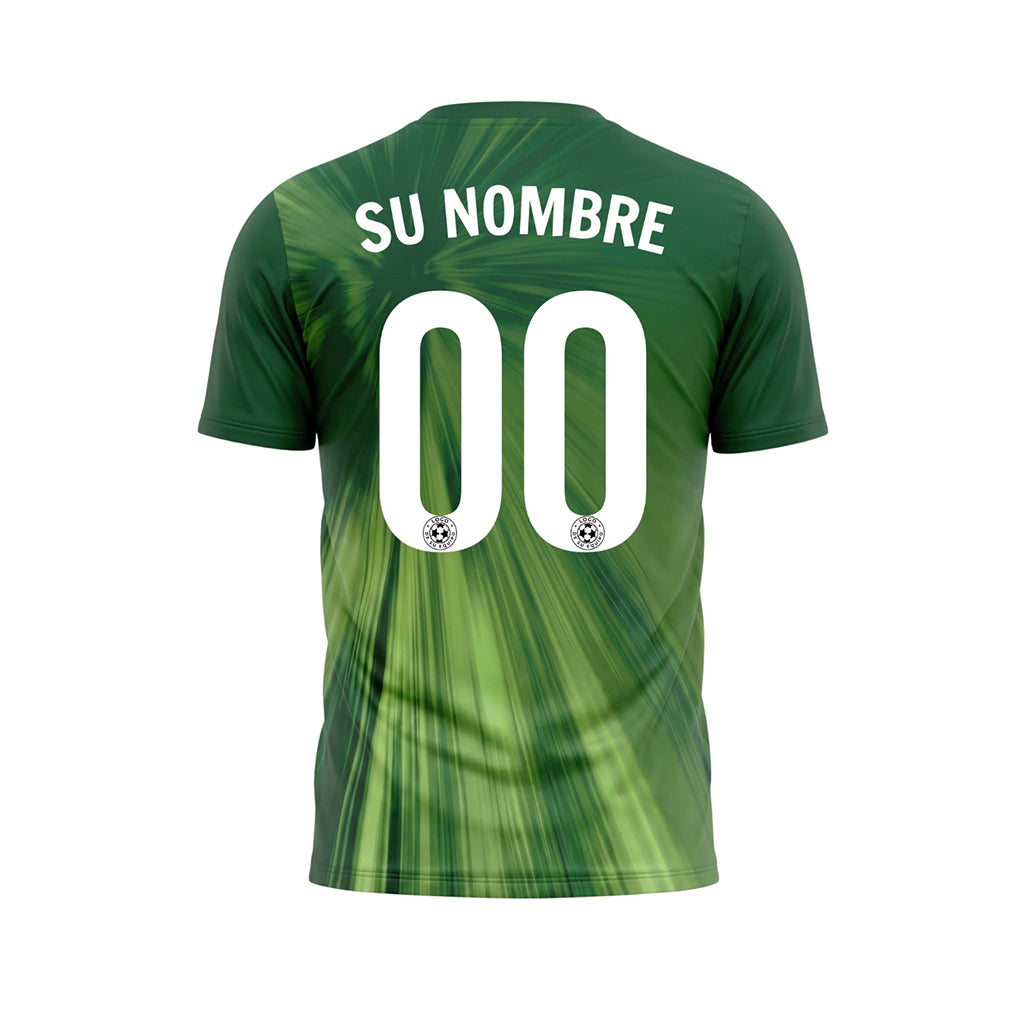 Verde Rayos Efecto Camiseta de Fútbol Personalizada