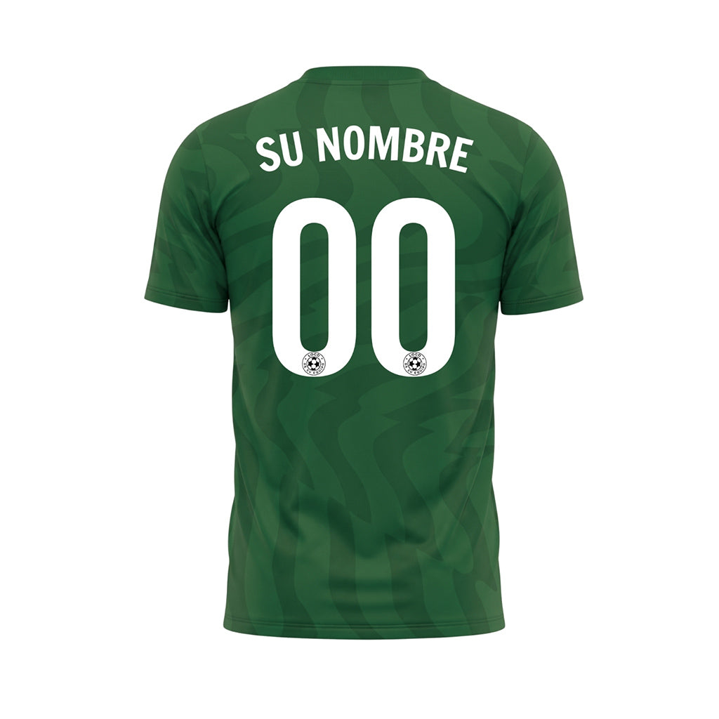 Verde Motivo Olas Camiseta de Fútbol Personalizada