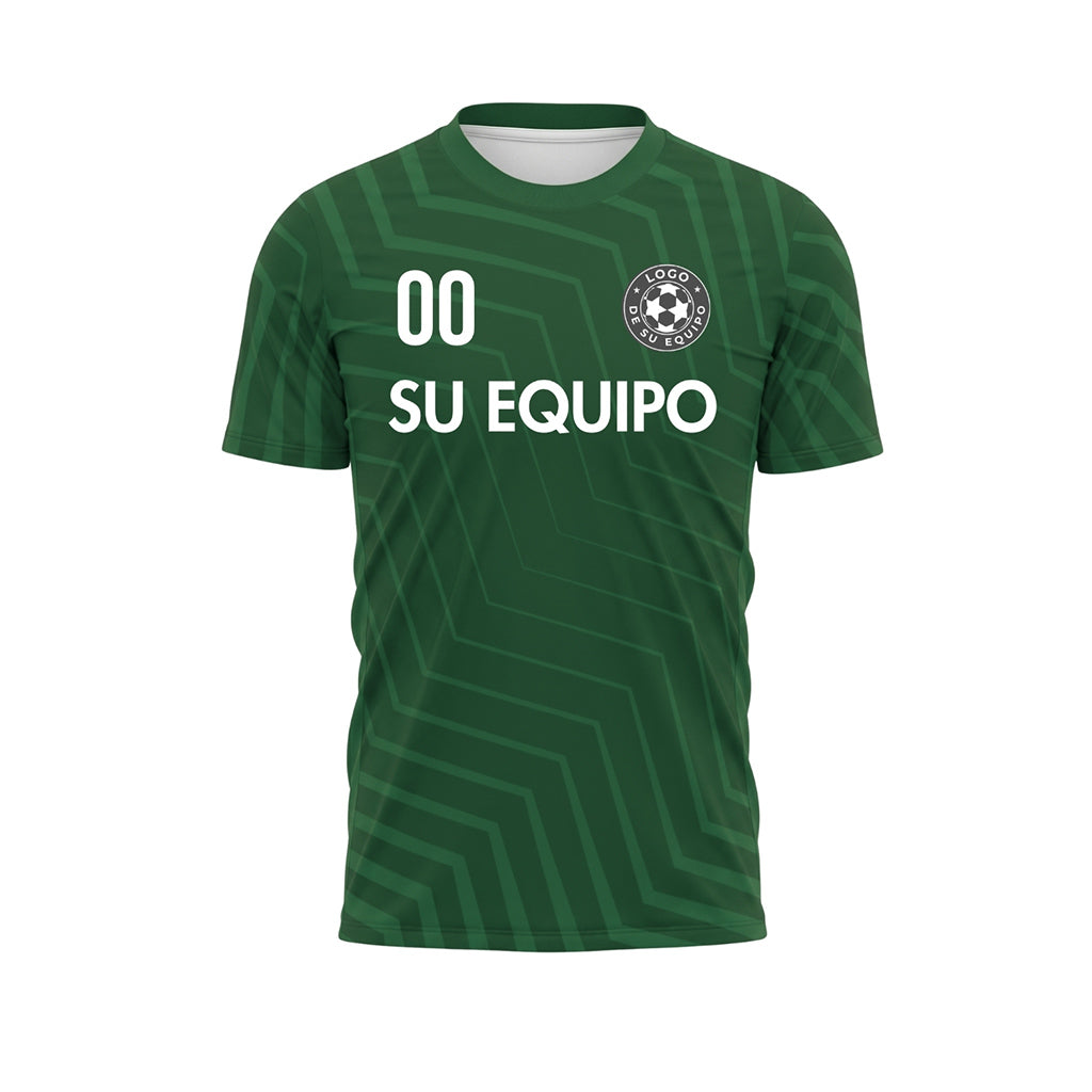 Verde Zigzag Motivo Camiseta de Fútbol Personalizada