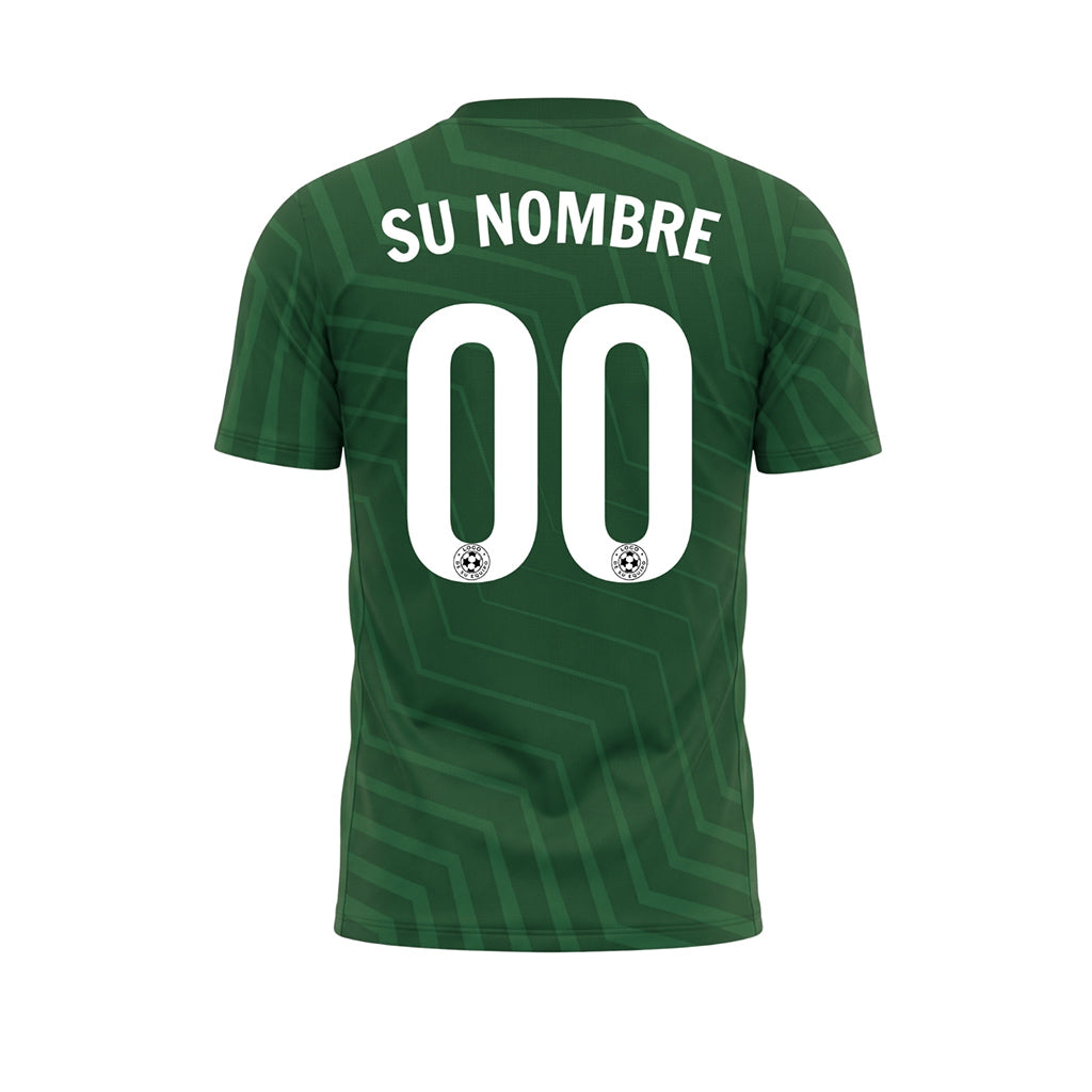 Verde Zigzag Motivo Camiseta de Fútbol Personalizada