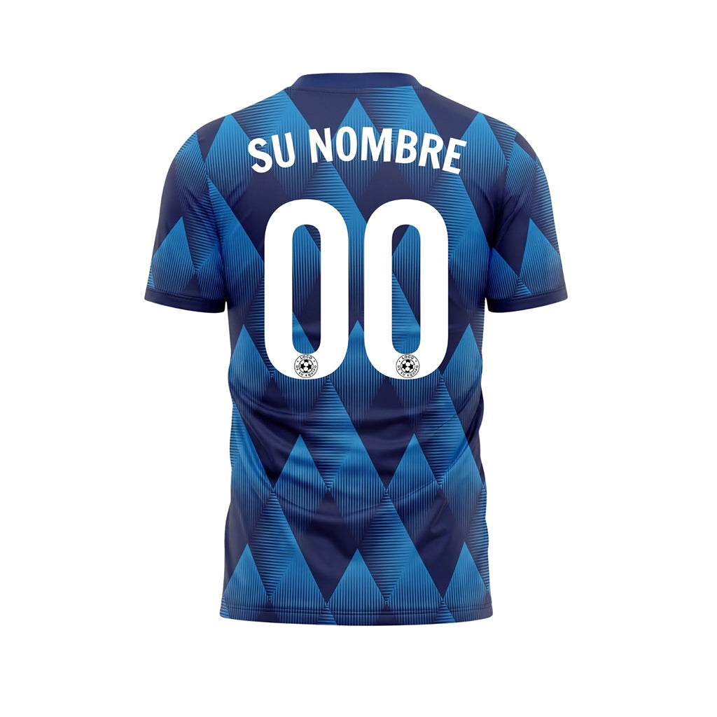 Azul Claro Azul Rombos Motivo Camiseta de Fútbol Personalizada