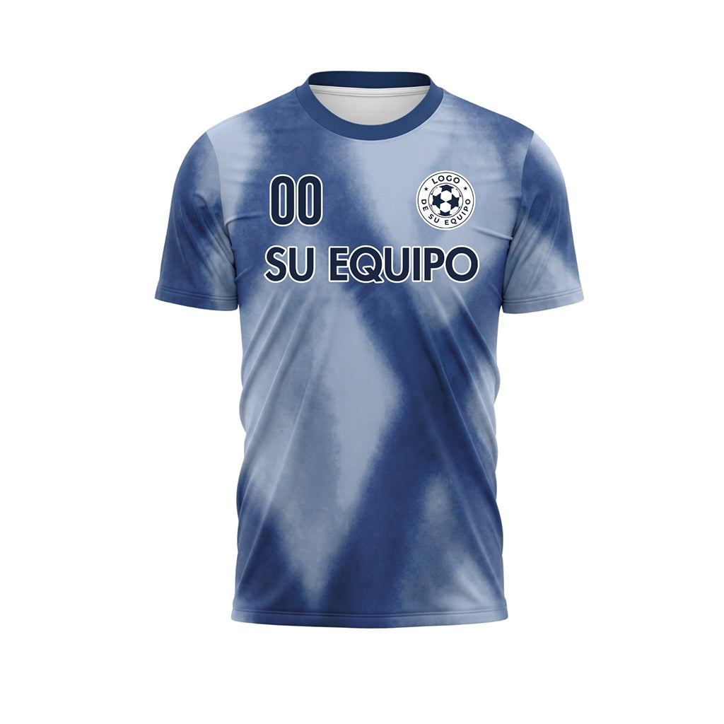 Azul Claro Tie Dye Motivo Rombo Camiseta de Fútbol Personalizada