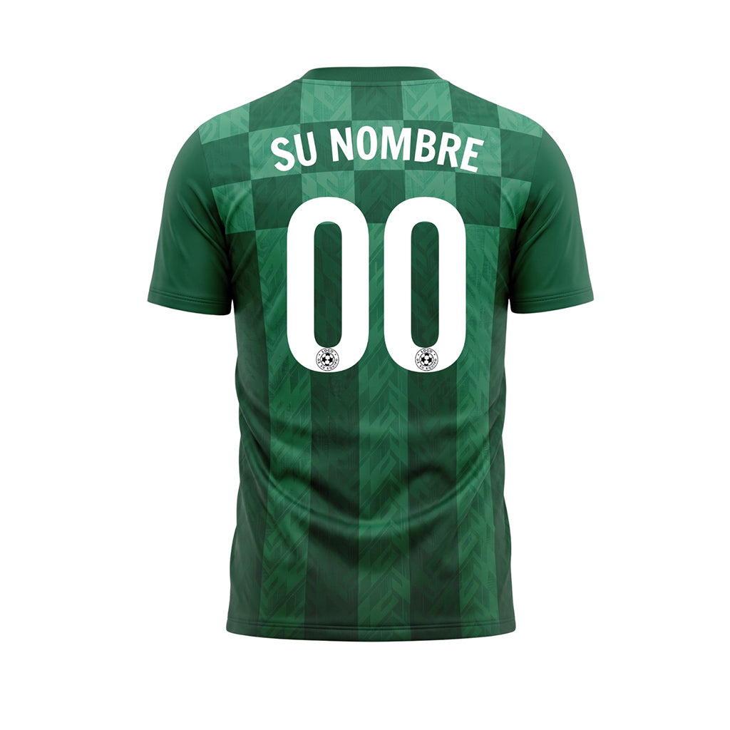 Verde Claro Cuadros Chevron Motivo Camiseta de Fútbol Personalizada