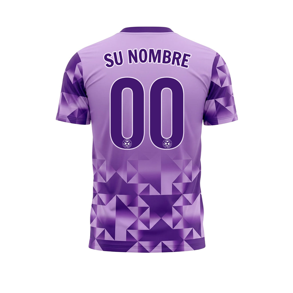 Violeta Claro Geométrico Motivo Diamante Camiseta de Fútbol Personalizada
