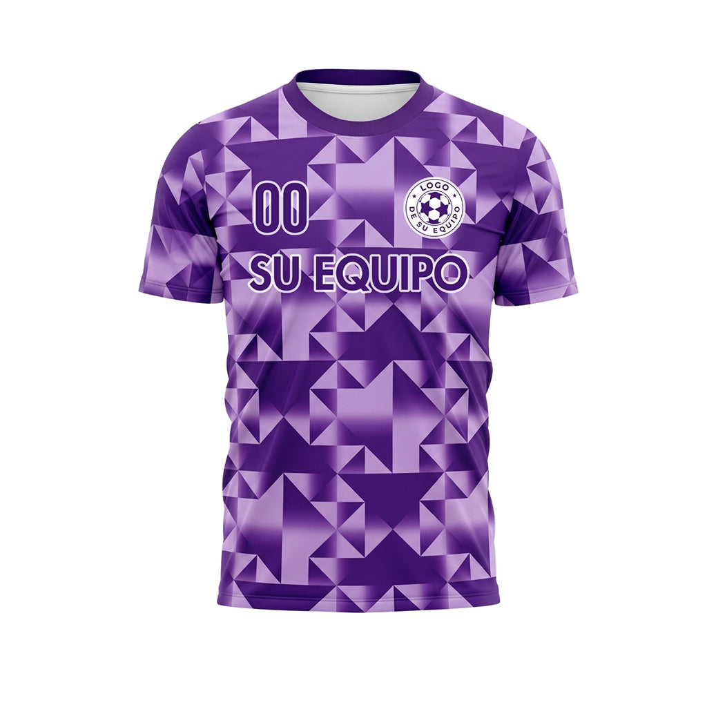 Violeta Claro Geométrico Motivo Diamante Camiseta de Fútbol Personalizada