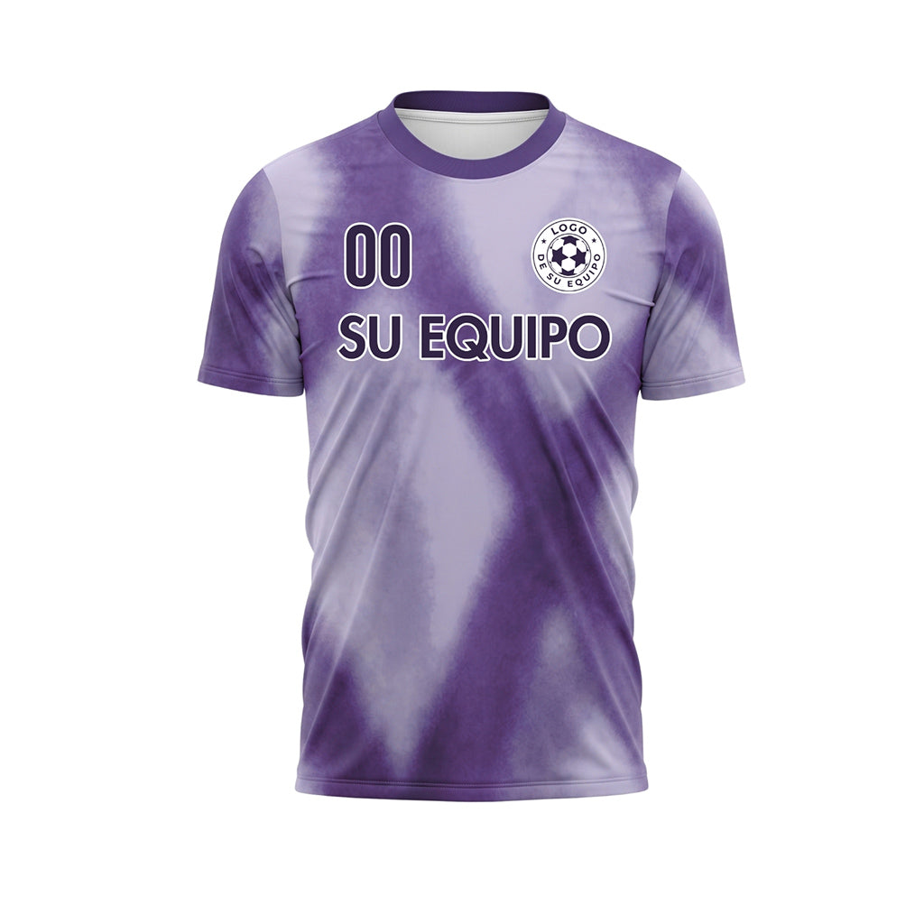 Violeta Claro Tie Dye Motivo Rombo Camiseta de Fútbol Personalizada