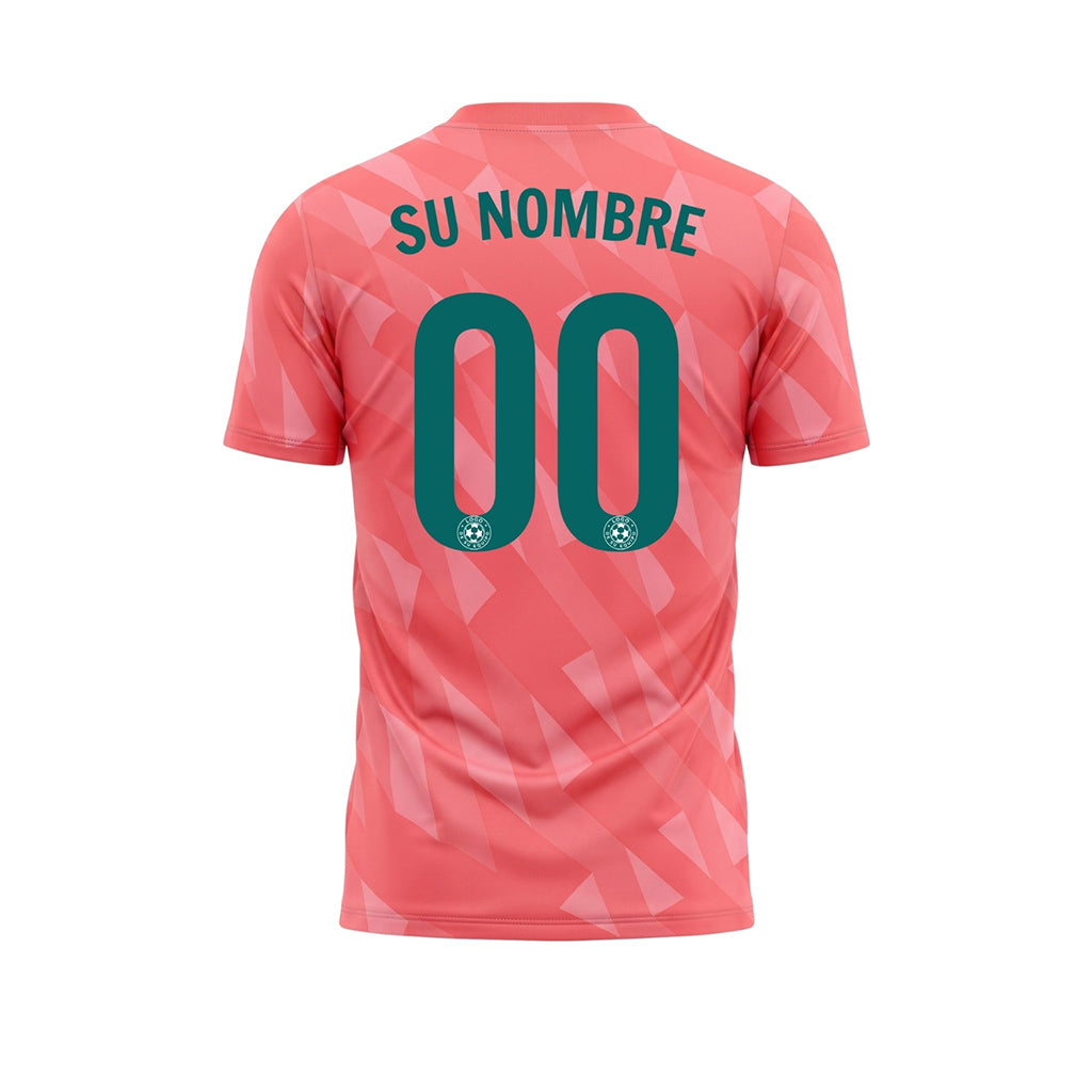 Rosa Salmón Geométrico Motivo Diagonal Camiseta de Fútbol Personalizada