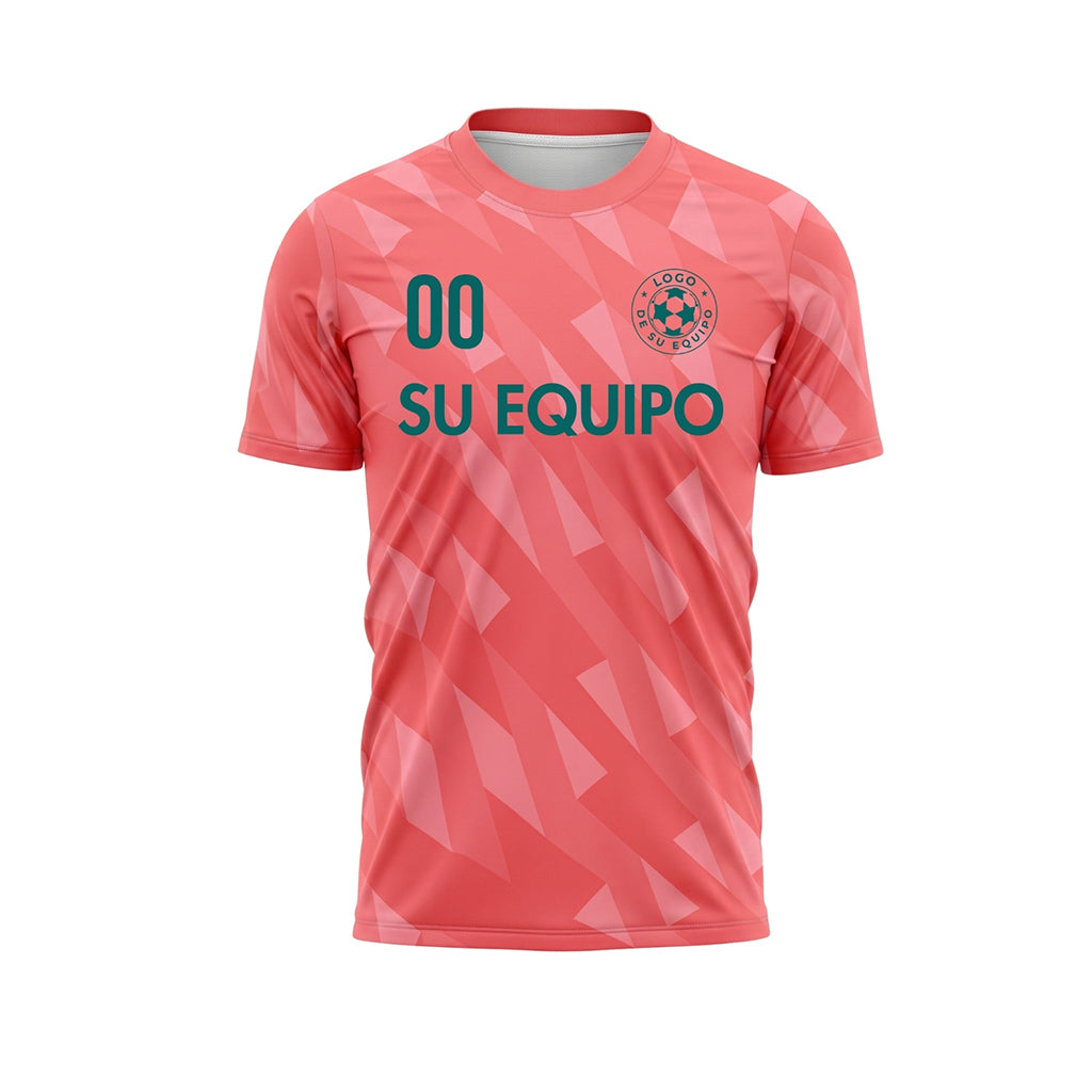 Rosa Salmón Geométrico Motivo Diagonal Camiseta de Fútbol Personalizada