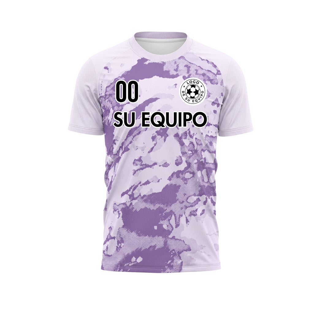 Violeta Abstracto Grunge Semitono Motivo Camiseta de Fútbol Personalizada