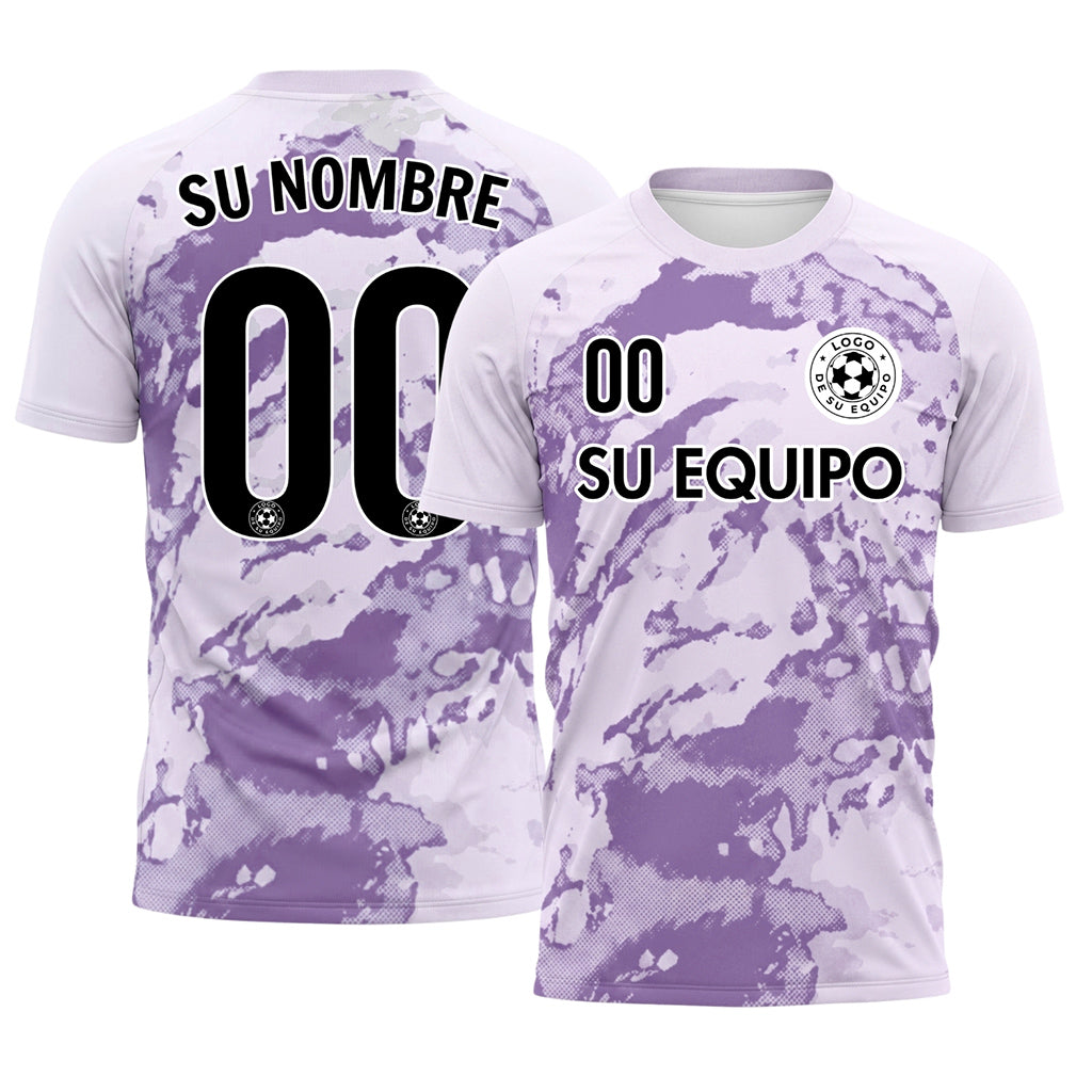 Violeta Abstracto Grunge Semitono Motivo Camiseta de Fútbol Personalizada