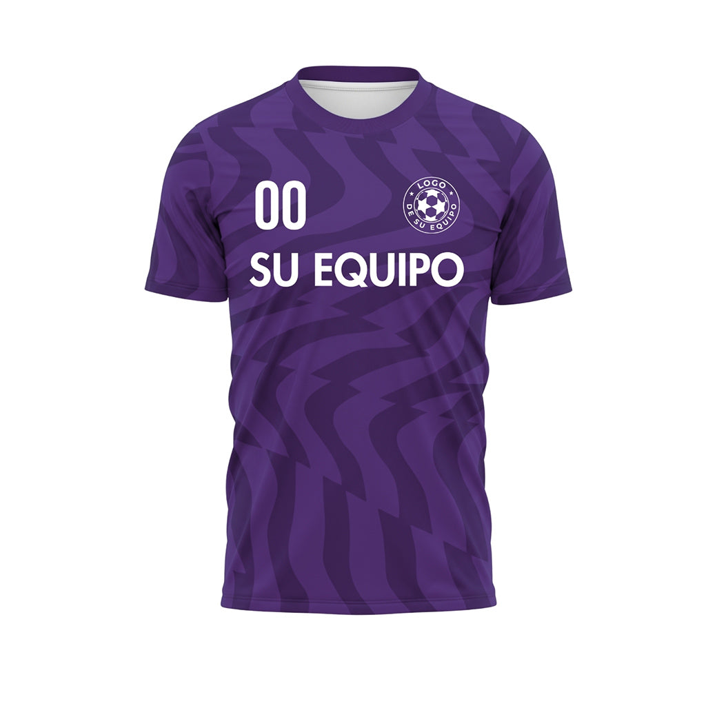 Violeta Abstracto Olas Motivo Camiseta de Fútbol Personalizada