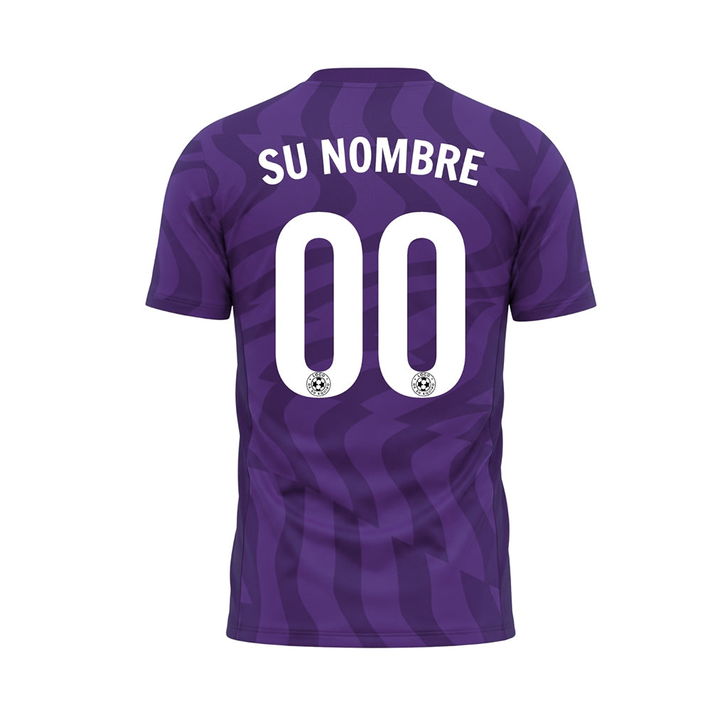 Violeta Abstracto Olas Motivo Camiseta de Fútbol Personalizada