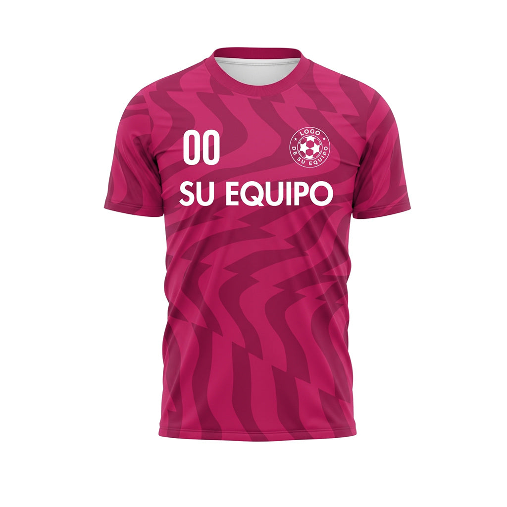 Magenta Abstracto Olas Motivo Camiseta de Fútbol Personalizada