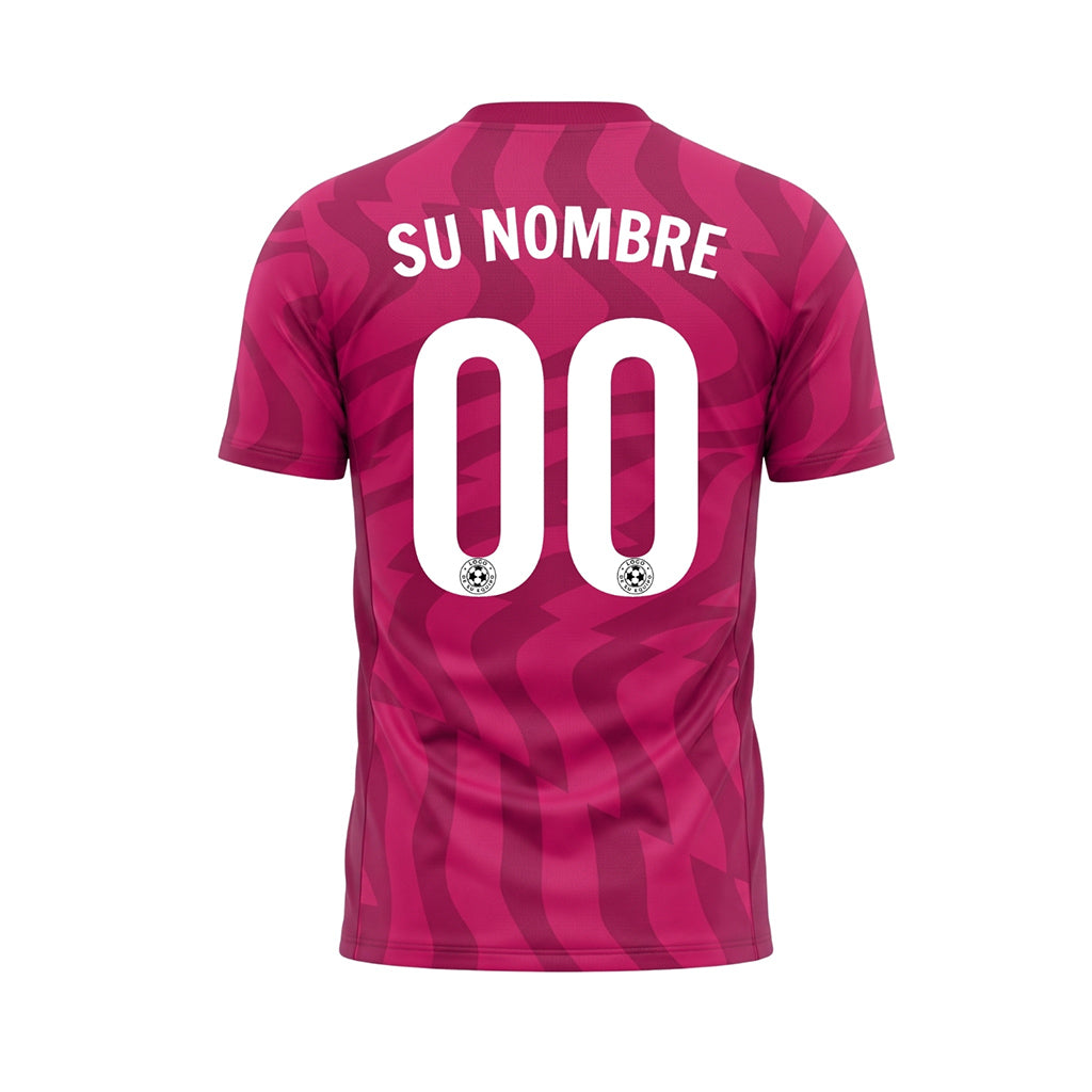 Magenta Abstracto Olas Motivo Camiseta de Fútbol Personalizada