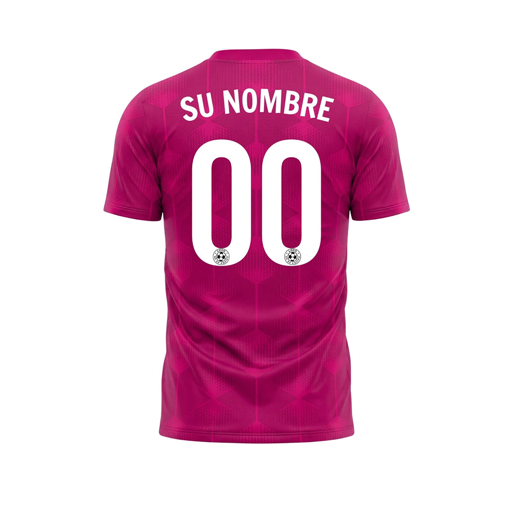 Magenta Hexágono Motivo Camiseta de Fútbol Personalizada