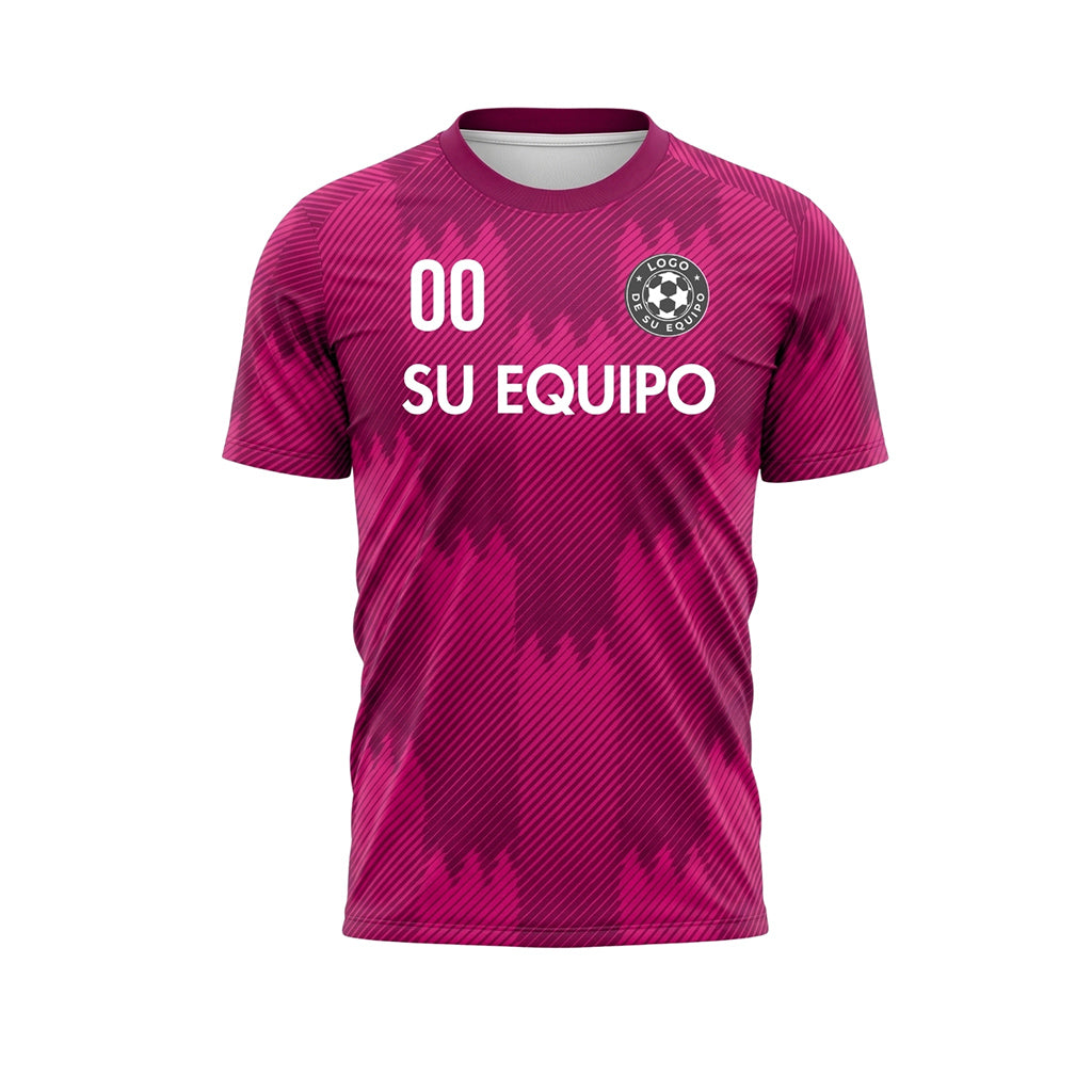 Magenta Zigzag Motivo Camiseta de Fútbol Personalizada