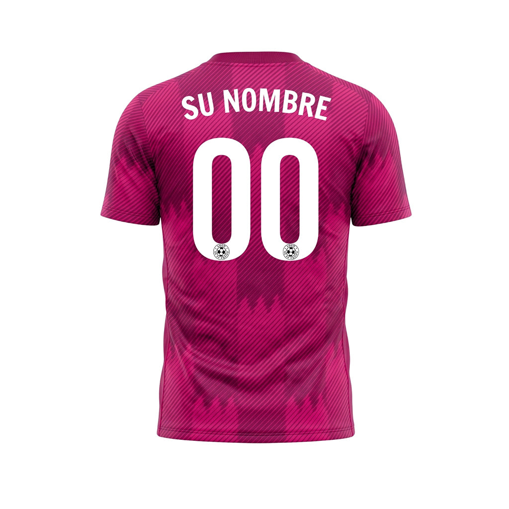 Magenta Zigzag Motivo Camiseta de Fútbol Personalizada