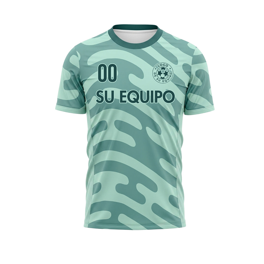 Verde Océano Abstracto Abstracto Motivo Camiseta de Fútbol Personalizada
