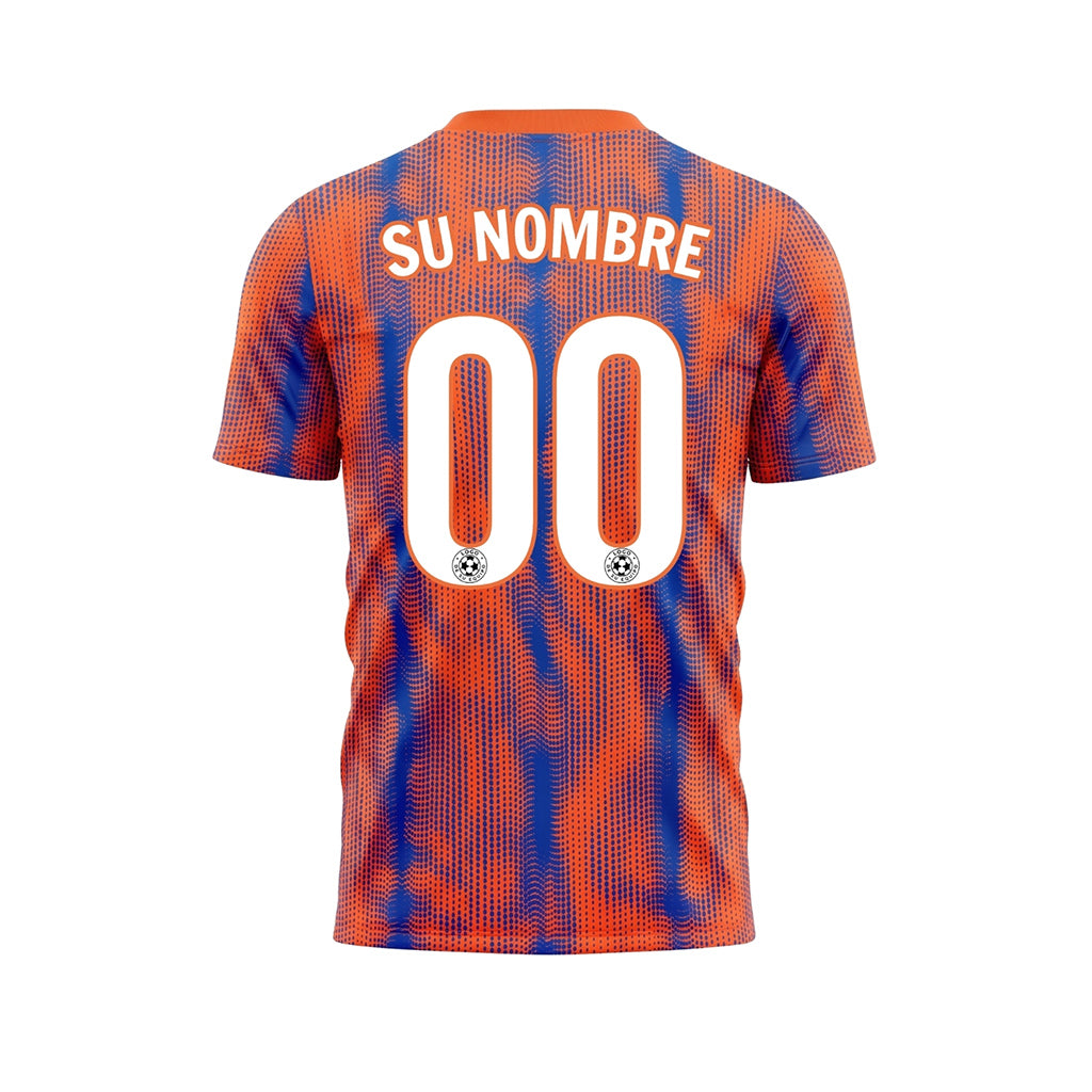 Naranja Azul Olas Lunares Motivo Camiseta de Fútbol Personalizada
