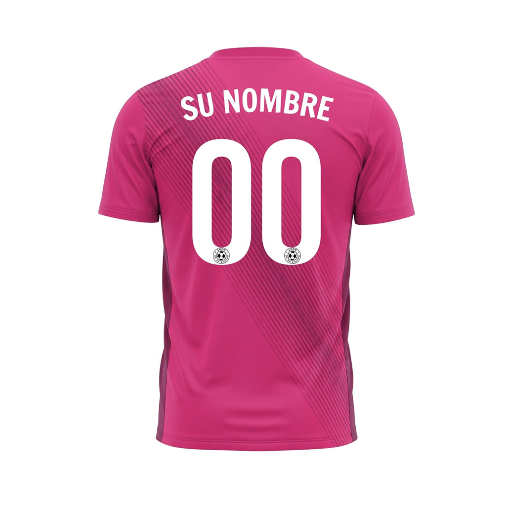 Rosa Diagonales Rayas Camiseta de Fútbol Personalizada