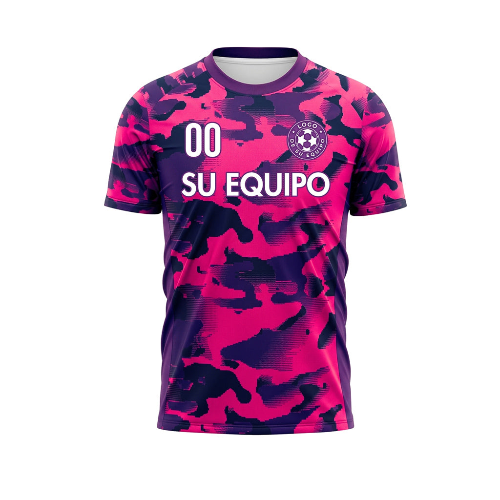 Rosa Violeta Camuflaje Camiseta de Fútbol Personalizada
