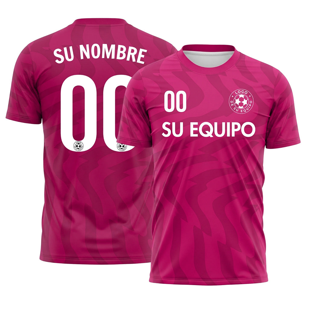Rosa Motivo Olas Camiseta de Fútbol Personalizada