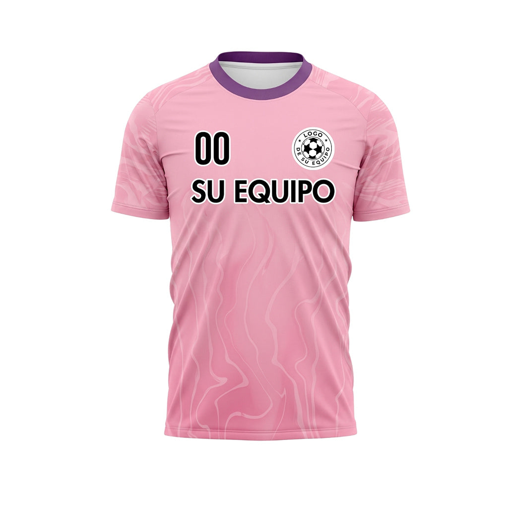 Rosa Violeta Oscuro Abstracto Olas Motivo Camiseta de Fútbol Personalizada