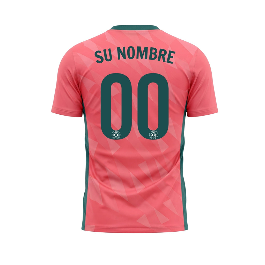 Rosa Verde Geométrico Motivo Triángulo Camiseta de Fútbol Personalizada