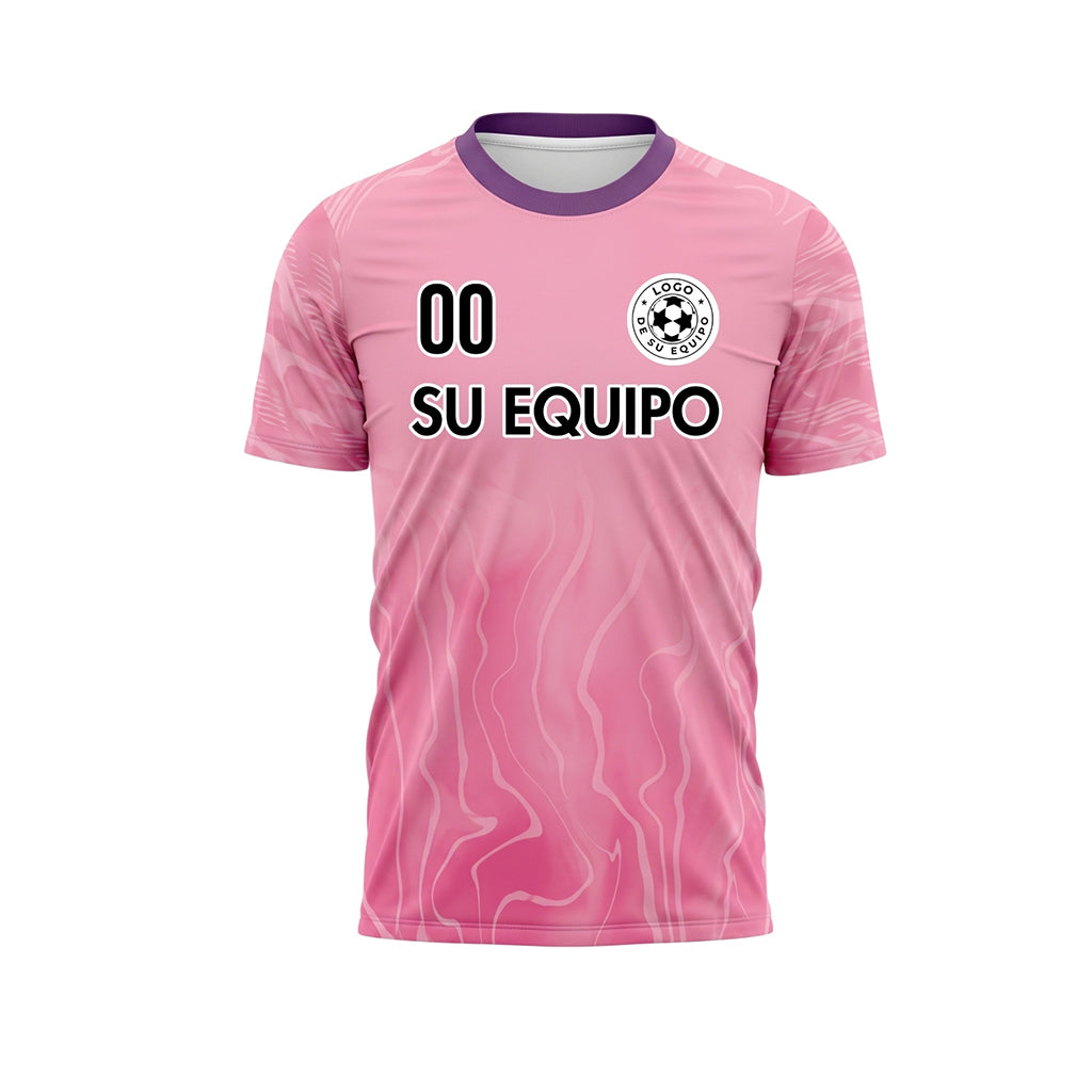Rosa Violeta Abstracto Olas Motivo Camiseta de Fútbol Personalizada