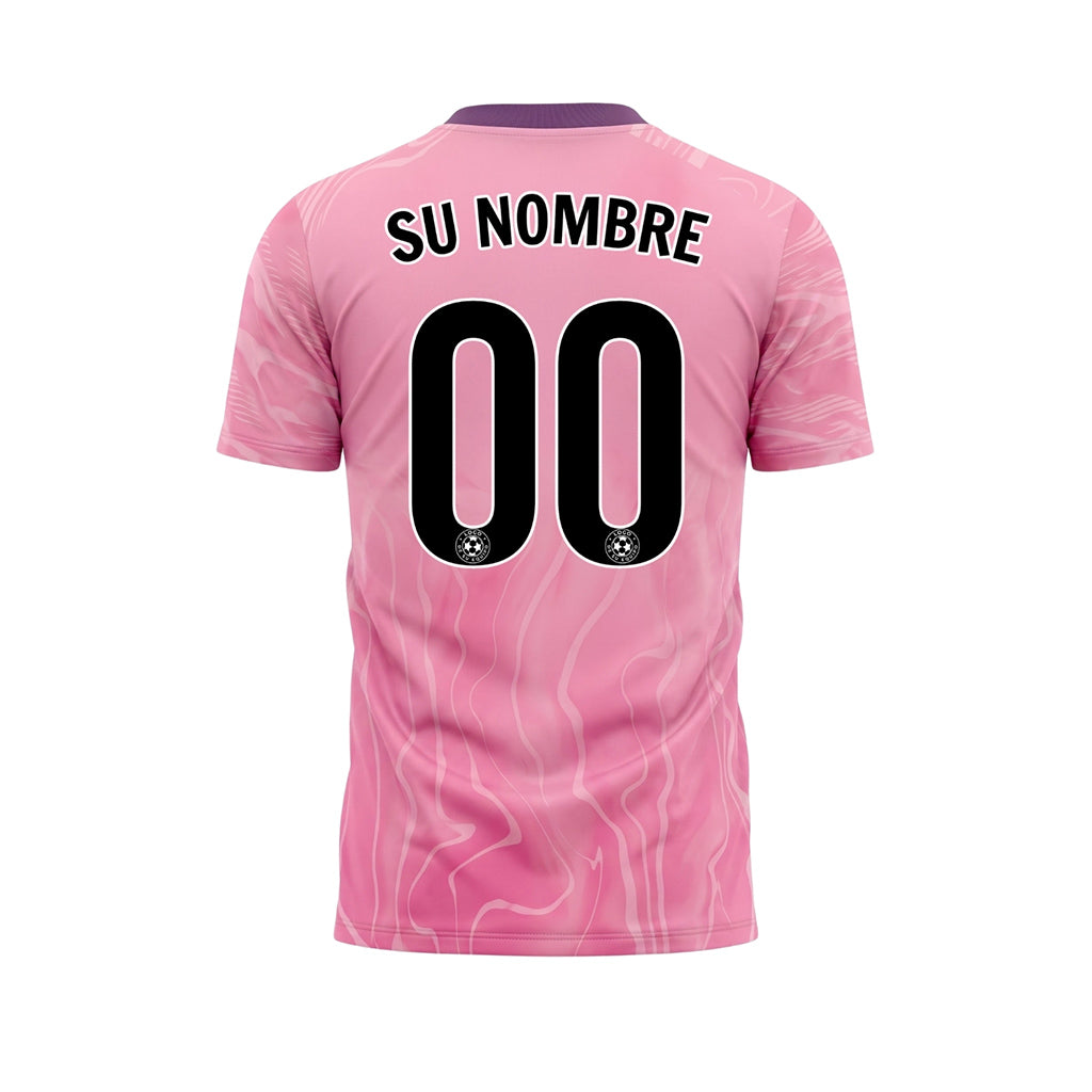 Rosa Violeta Abstracto Olas Motivo Camiseta de Fútbol Personalizada