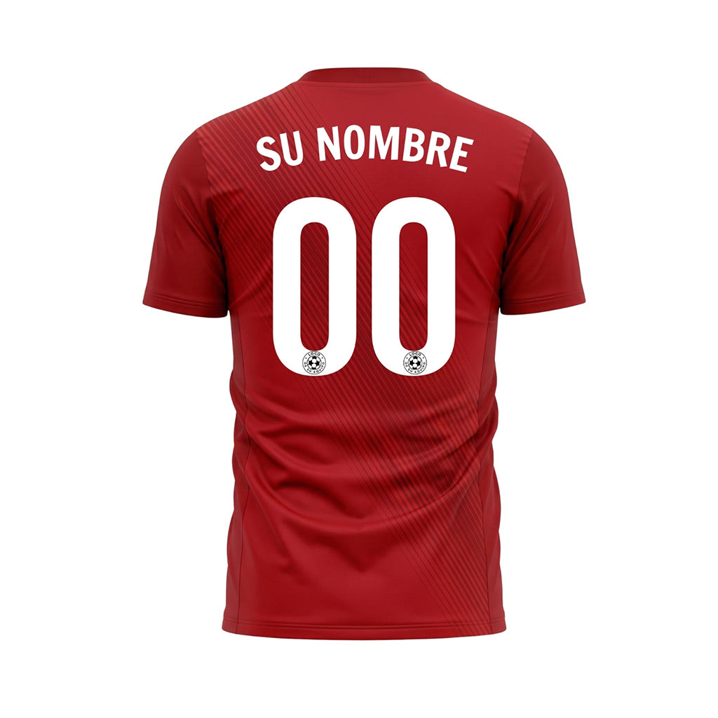 Rojo Diagonales Rayas Camiseta de Fútbol Personalizada