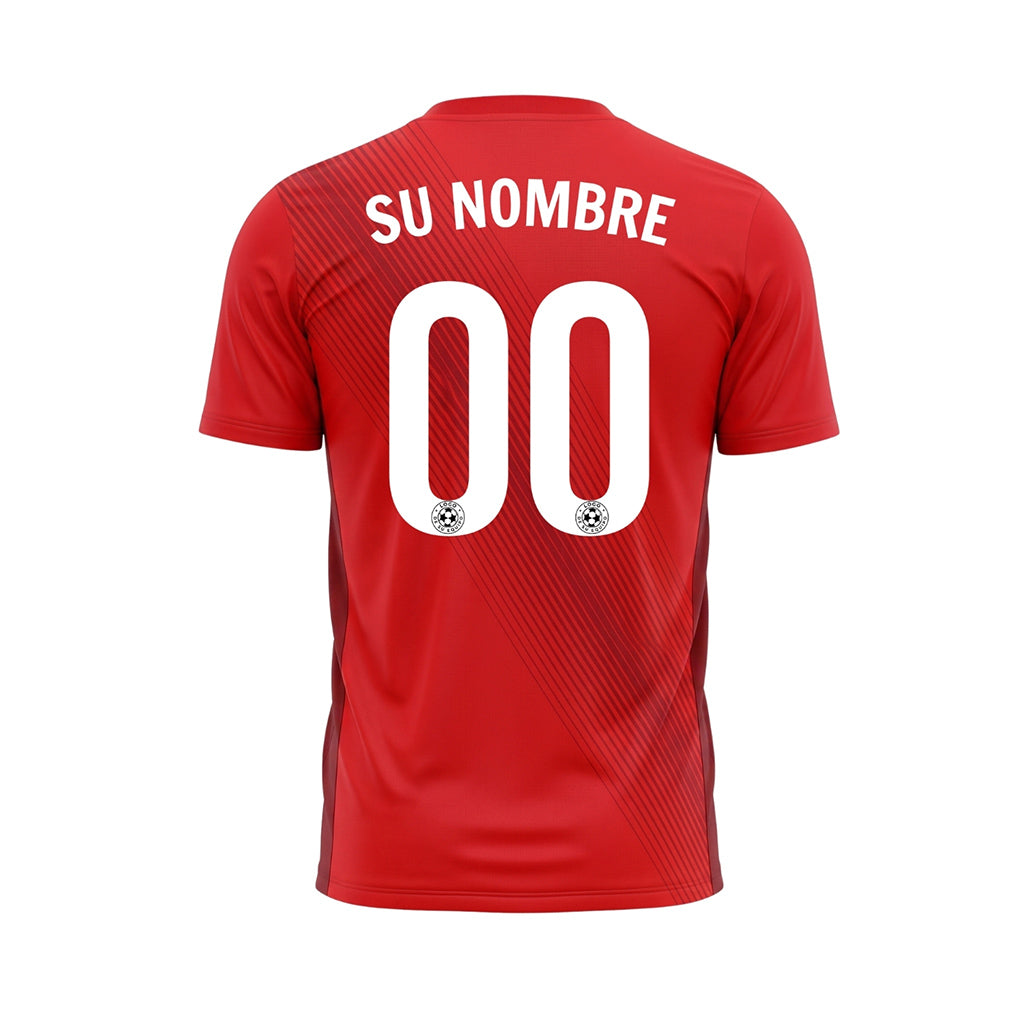 Rojo Diagonales Rayas Camiseta de Fútbol Personalizada