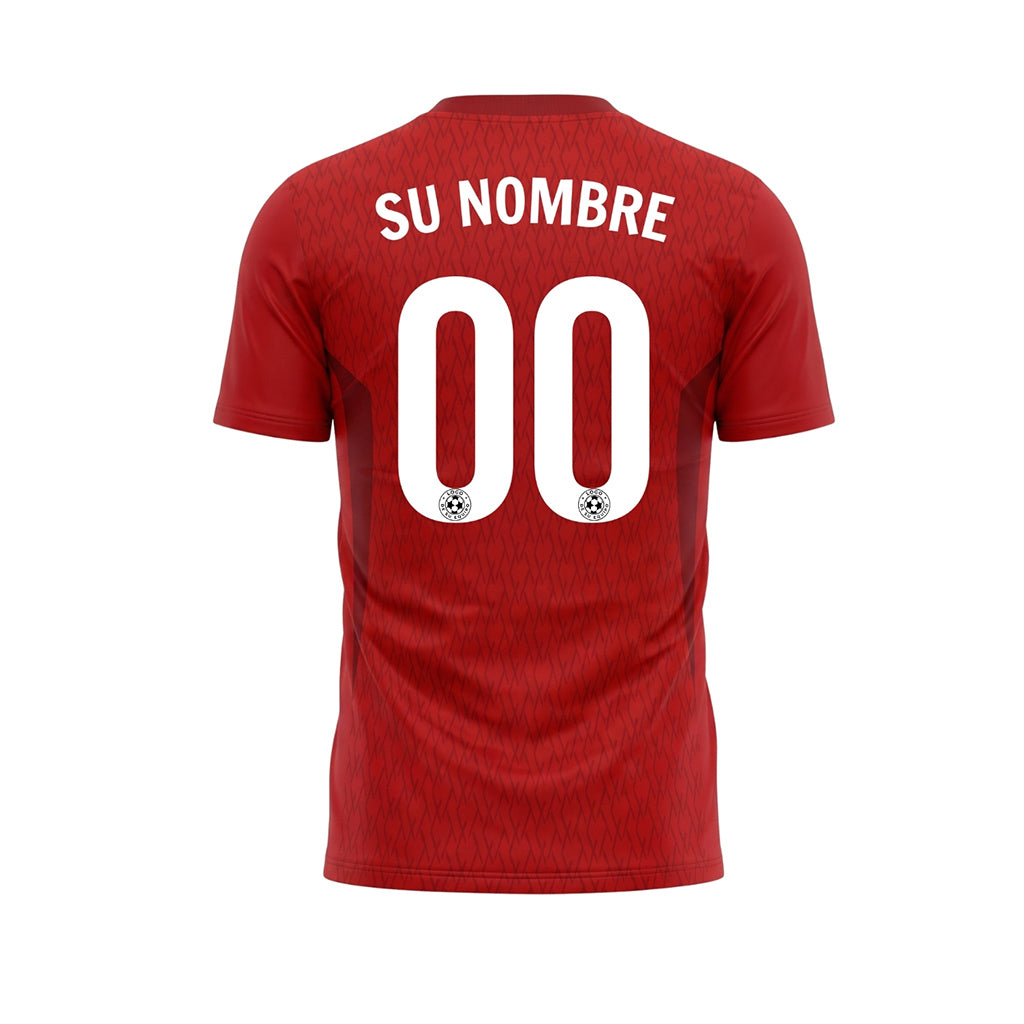 Rojo Diamante Motivo Camiseta de Fútbol Personalizada