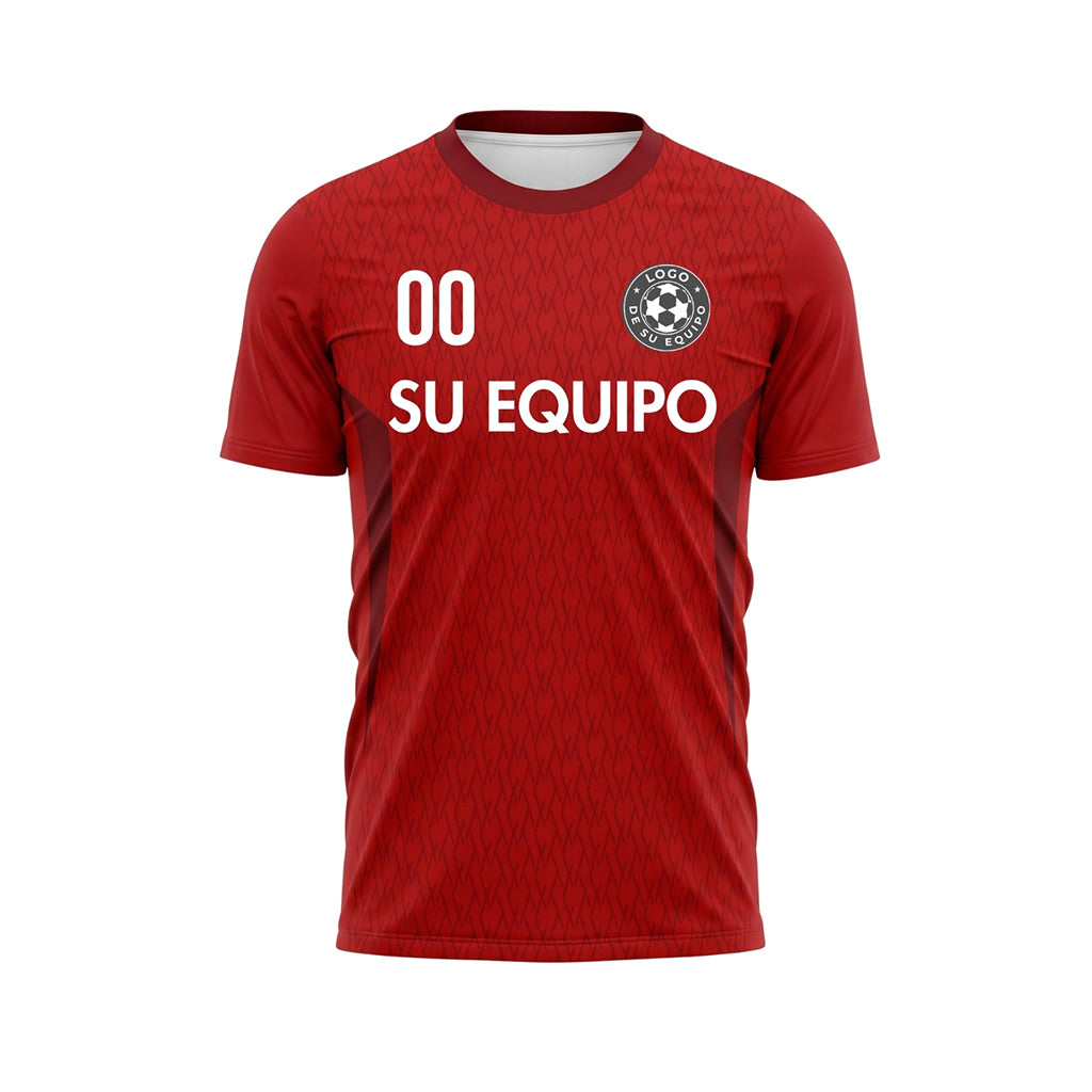 Rojo Diamante Motivo Camiseta de Fútbol Personalizada