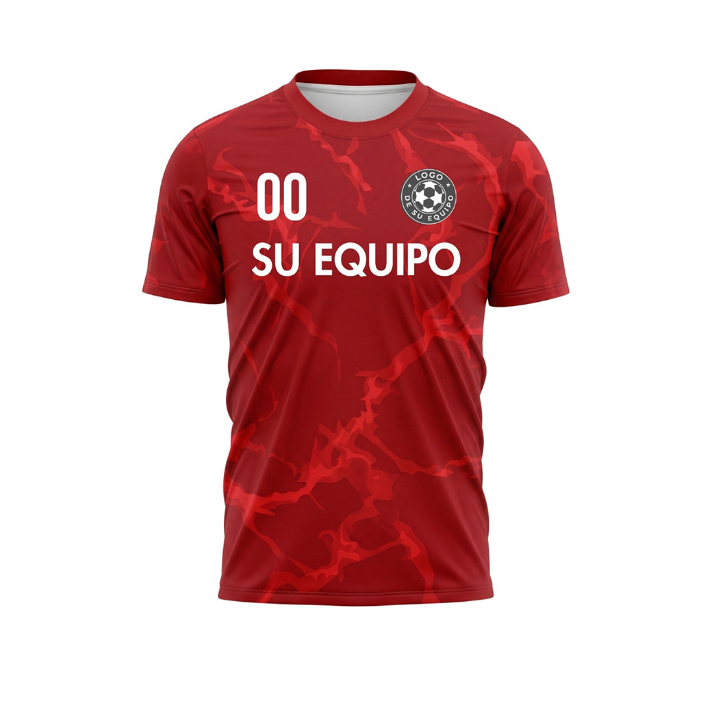 Rojo Mármol Motivo Camiseta de Fútbol Personalizada
