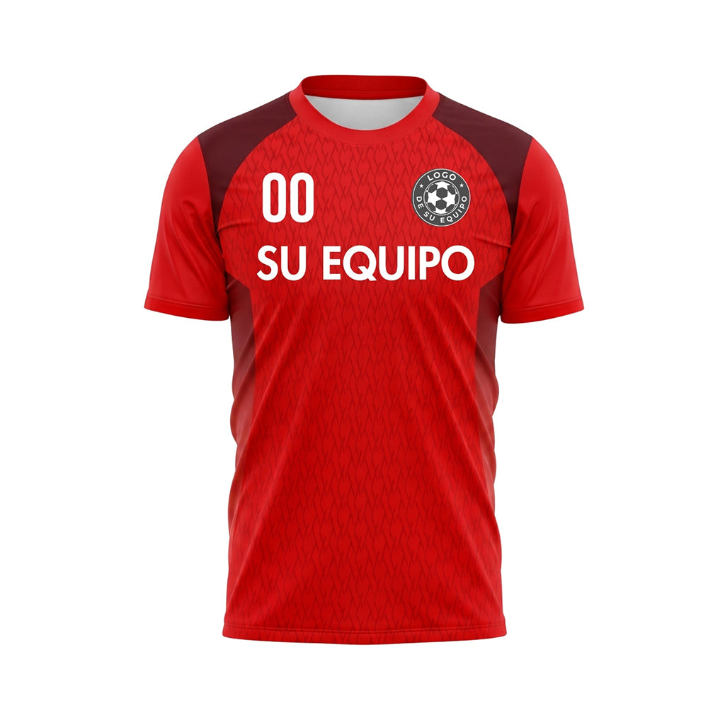 Rojo Bicolor Diamante Camiseta de Fútbol Personalizada