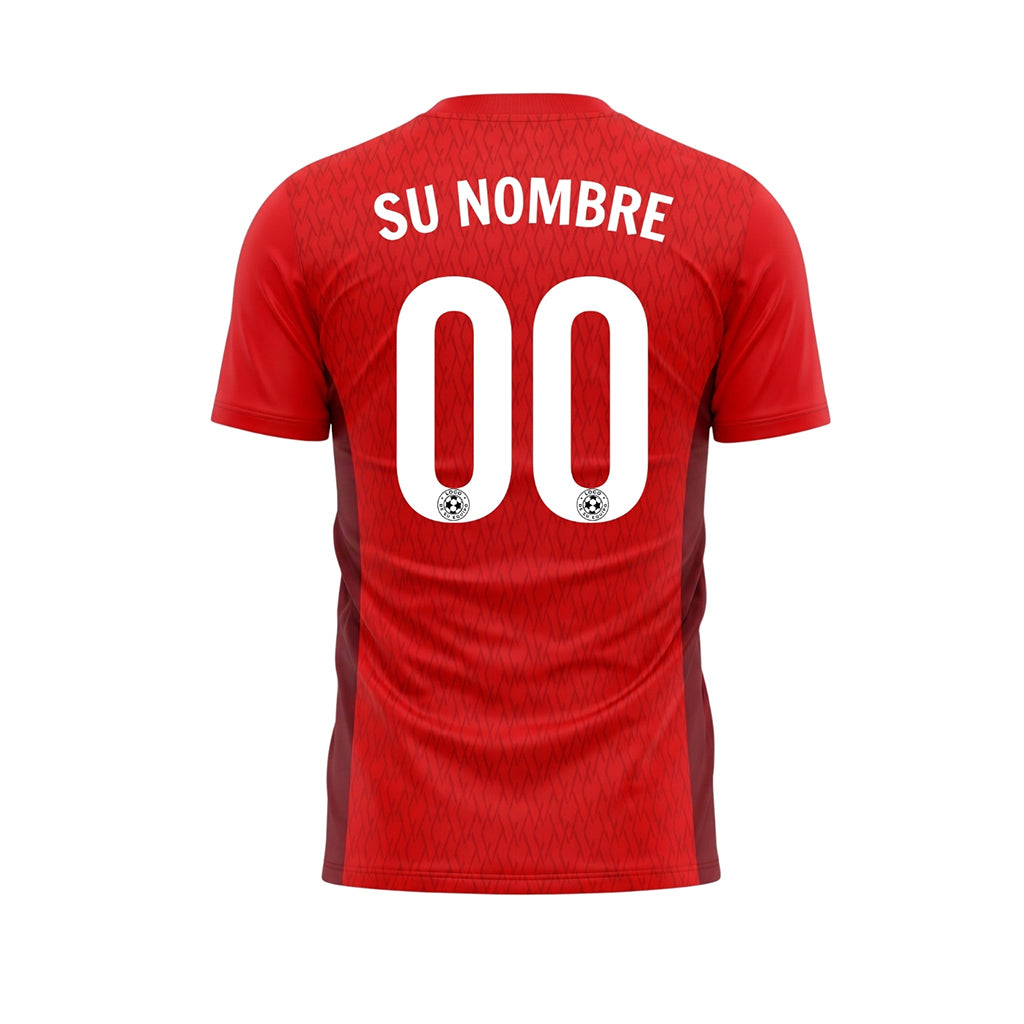 Rojo Bicolor Diamante Camiseta de Fútbol Personalizada