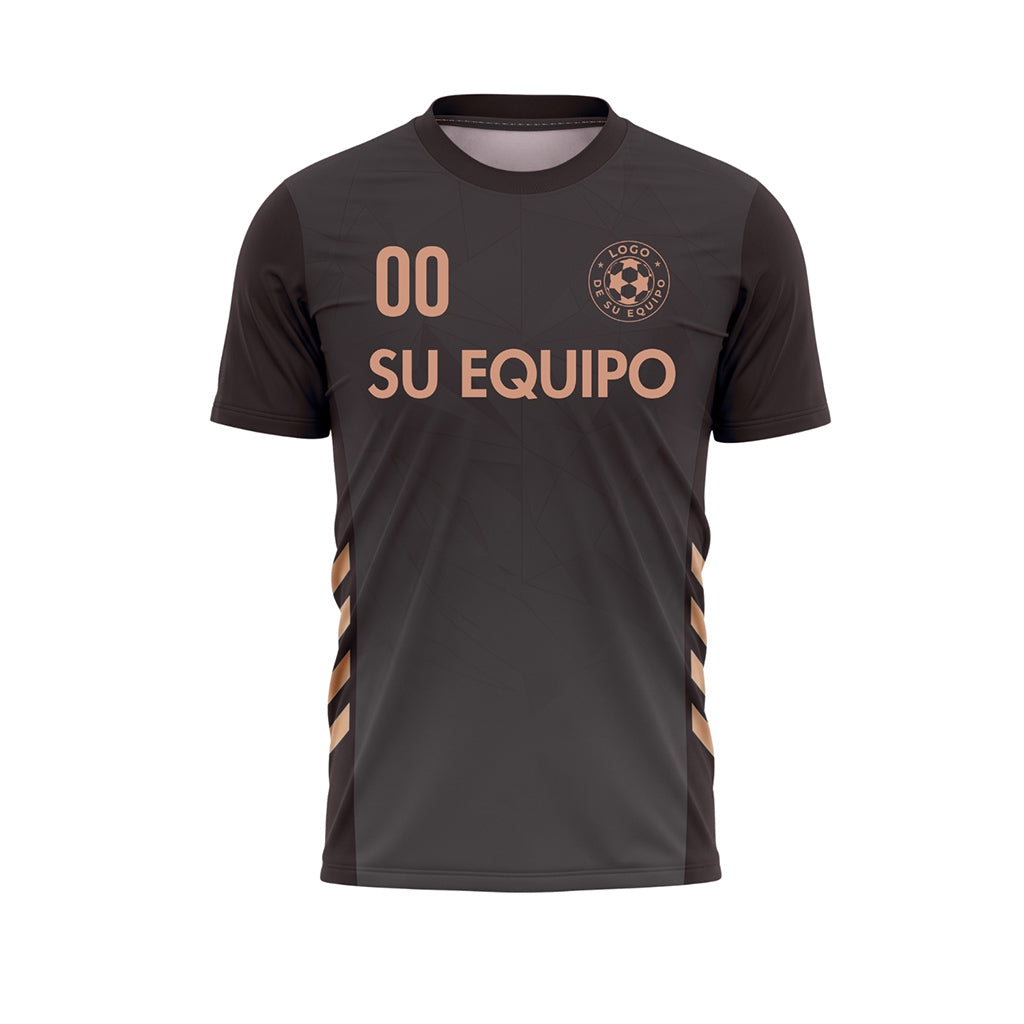 Negro Gris Geométrico Motivo Camiseta de Fútbol Personalizada
