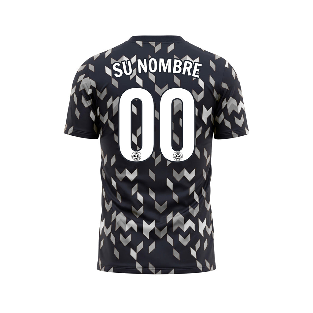Negro Gris Flecha Geométrico Motivo Camiseta de Fútbol Personalizada