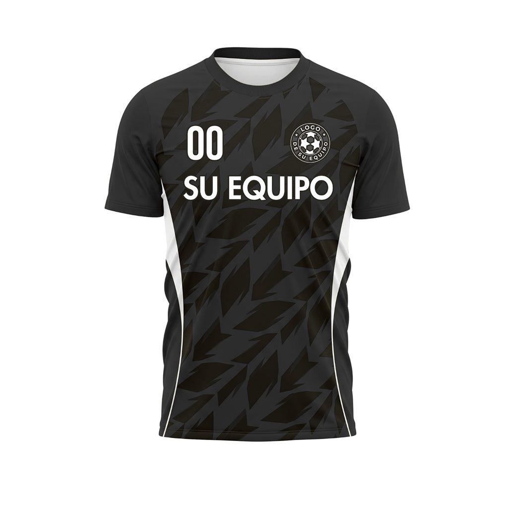 Negro Gris Flecha Geométrico Motivo Camiseta de Fútbol Personalizada